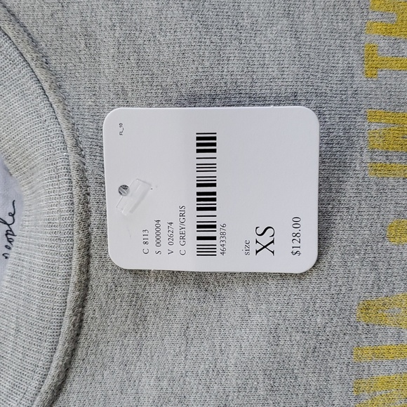 DAYDREAMER For Free People Paradise Found Top in Light Gray, Size XSMALL,  NWT - Picture 5 of 9